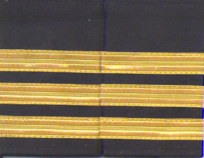 Set of two 3 gold bar Epaulettes with black background. ( 13 mm bar) 