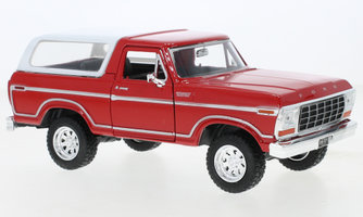 Ford Bronco customs 1978 s tvrdou strechou, červeno-biely