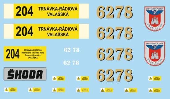 Sada obtisků pro Škoda TR 14 DP