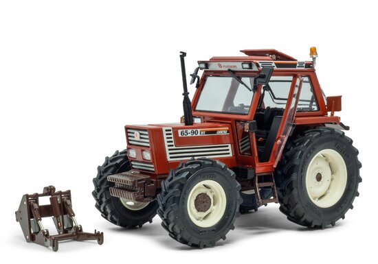 FIAT 65-90 TRACTOR SUPERCONFORT CAB 4WD 1997 - HNEDÁ