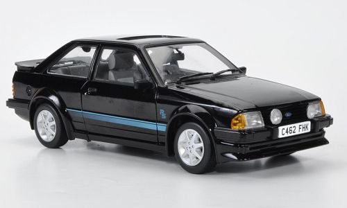 Ford Escort MKIII RS Turbo, black/decorated, RHD, gefahren by Lady Diana, 1984