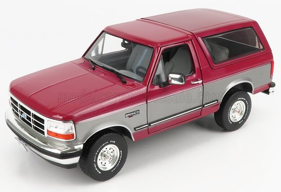 FORD USA - BRONCO XLT HARD-TOP CLOSED 1996 - ČERVENÁ STRIEBORNÁ