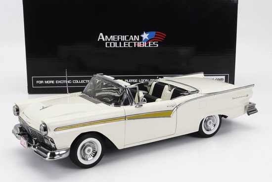 FORD USA - FAIRLANE 500 SKYLINER CABRIOLET OPEN 1957 - KOLONIÁLNÍ BÍLÁ