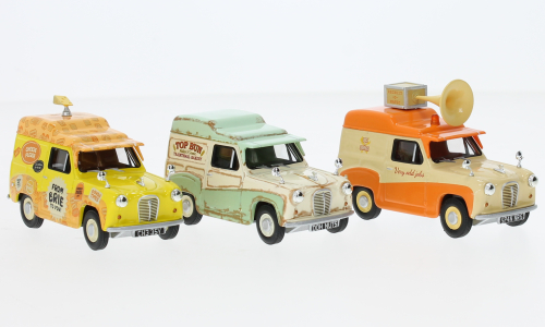 Set troch áut: Austin A35 Van, RHD, Wallace & Gromit, Kolekcia: Cheese Please!, Top Bun a Spick & Span Mobile