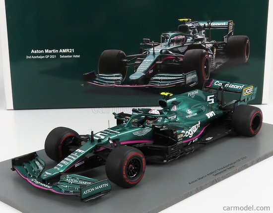 ASTON MARTIN - F1 AMR21 MERCEDES M12 EQ POWER+ TEAM COGNIZANT FORMULA ONE N 5 2nd AZERBAIJAN GP - WITH PIT BOARD - 2021 SEBASTIAN VETTEL