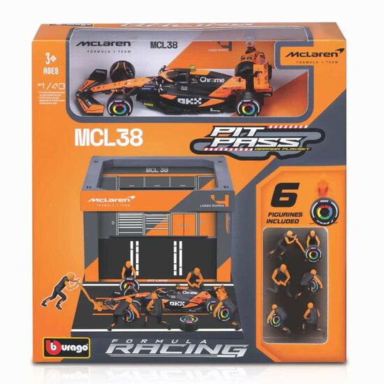 Set F1 McLAREN MCL38 #4 Miami Grand Prix 2024 + Pitbox  
