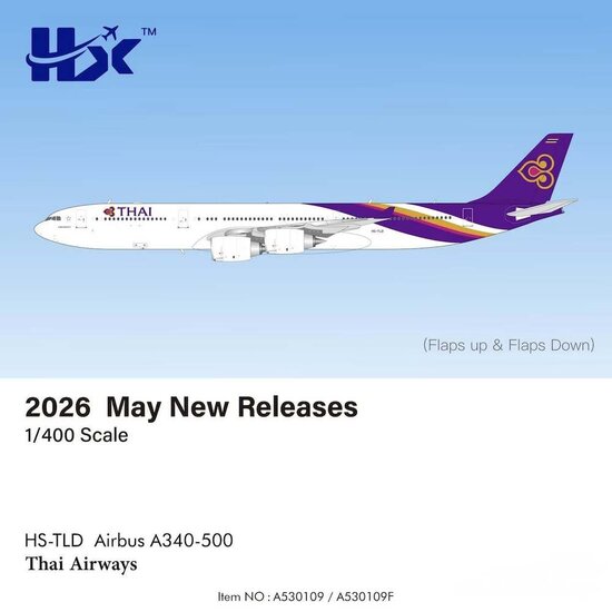 Airbus A340-500 Thai Airways flaps down