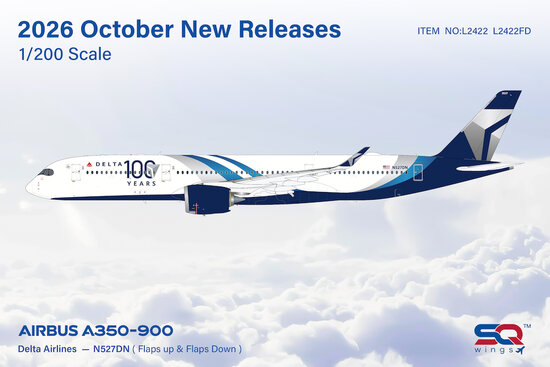 Airbus A350-900 Delta Air Lines 100 Years Flaps Down