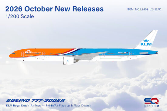 Boeing 777-300ER  Orange KLM orage Pride Flaps Down