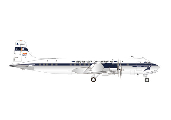 DC-7B with saddle fuel tanks – "Dromedaris" South African Airways Douglas