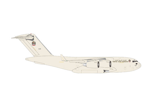 Boeing C-17A Globemaster III - 15th Strategic Airlift Squadron, Abu Dhabi / Zayed International - desert color scheme – United Arab Emirates Air Force