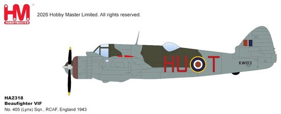 Bristol Beaufighter VIF Sqn., RCAF, England 1943