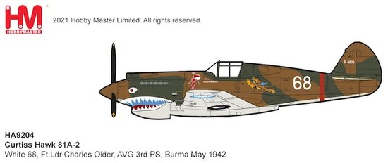 Curtiss P40 hawk 81A-2 White 68