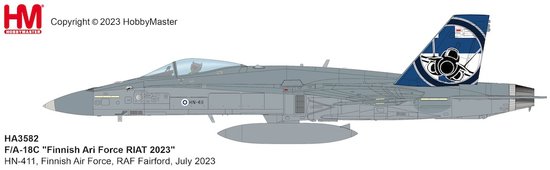 F/A-18C HN-411 Hornet Finnish Air Force RAF Fairford (July 2023)