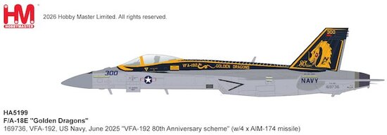 F/A-18E US Navy "Golden Dragons" - "VFA-192 80th Anniversary scheme"