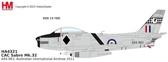 North American F-86 CAC Sabre Mk.32, 75 squadron "Black Diamonds", RAAF