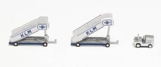 KLM HISTORIC PASSENGER STAIRS (2) WITH A TOWING VEHICLE (1)