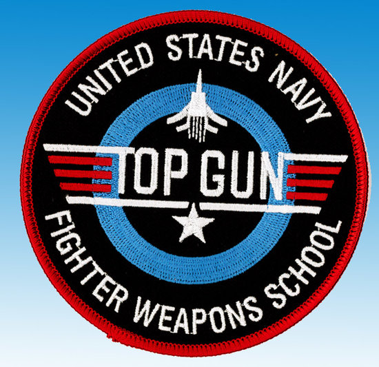 Vyšívaný odznak  Top Gun - okruhla
