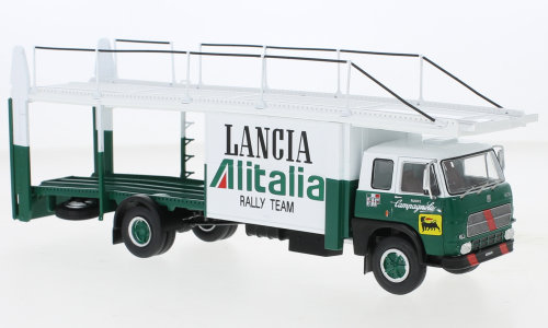 Fiat 673 racing transport, grün/white, Lancia Alitalia racing team, Alitalia, 1976