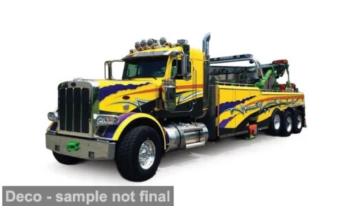 America, Peterbilt 359 Wrecker žltá/fialová,