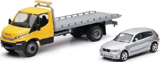 Iveco New Daily tow truck with BMW 1 silver