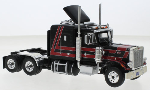 Peterbilt 359, red and black, round lights, 1973