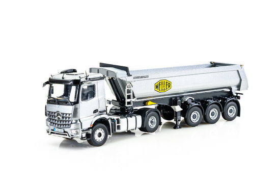 Mercedes-Benz Arocs 4x2 with tilting trailer Meiller, grey