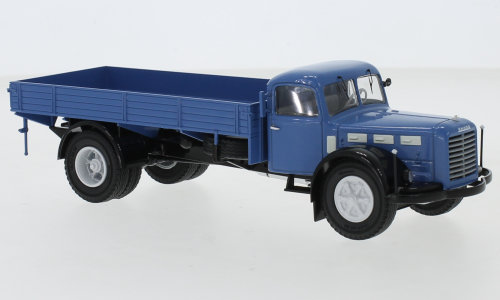 Skoda 706 R, blue/black, flatbed platform trailer, 1952