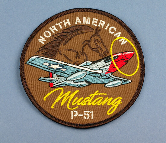Vyšívaná nášivka P-51D Mustang 