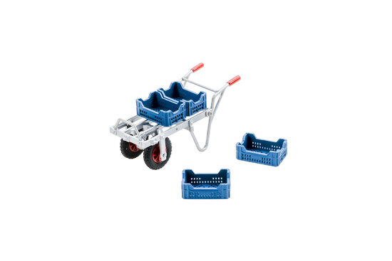 Wheelbarrow with 4 Asparagus crates