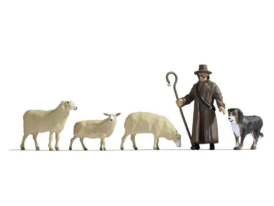 Shepherd and Sheep - set 5pcs