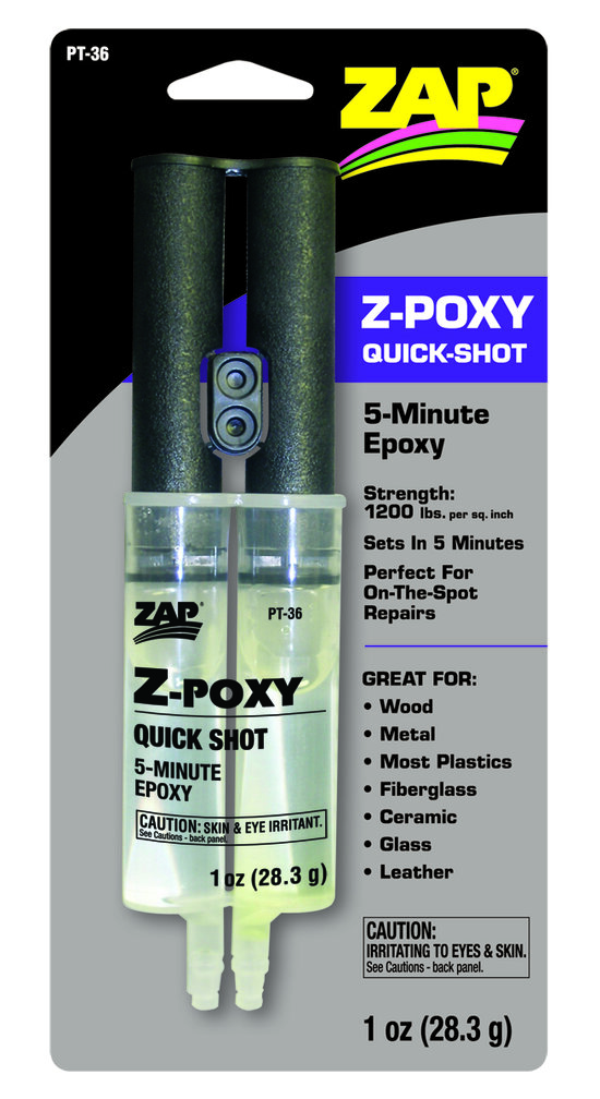 Lepidlo ZAP Z-Poxy Quick Shot Dual Syringe - 28,3 gram
