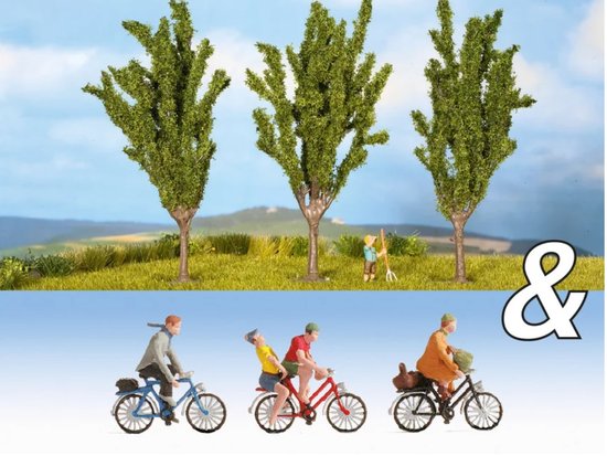 Decoration Set "Cyclists & Poplars"