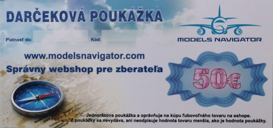 Darčeková poukážka v hodnote 50 EUR