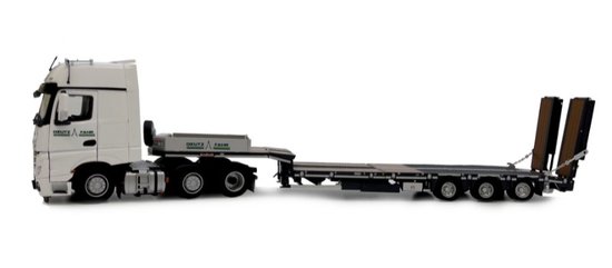 Mercedes-Benz Actros Gigaspace and Nooteboom semi lowloader anthracite wooden panels Deutz design