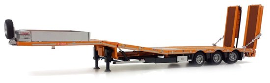 Nooteboom semi lowloader yellow, wooden panels