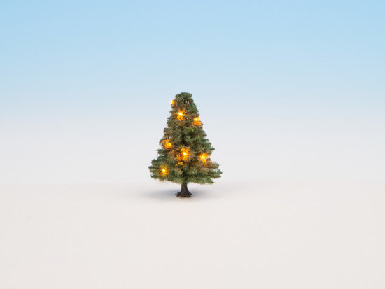 Beleuchteter Weihnachtsbaum grün mit 10 LEDs, 5 cm