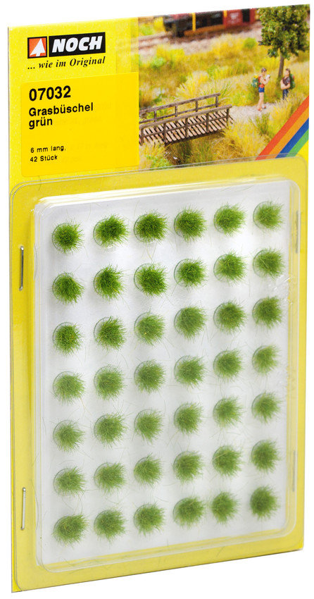 Grass Tufts green flock, 42 pieces, 6mm