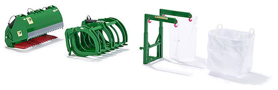 Front loader attachments set B: John Deere green