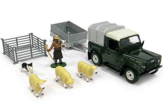 LAND ROVER SHEEP TRAILER AND SHEEP