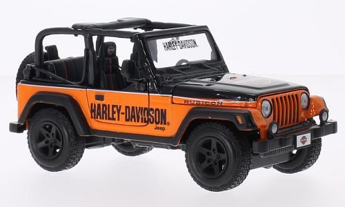 Car Jeep Wrangler Rubicon, black/orange, Harley Davidson, 2014
