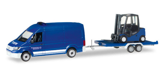 VW Crafter Transporter HD mit Auto und Anhänger Jungheinrich Gabelstapler " THW "