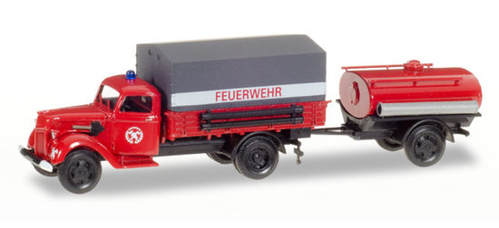 Ford V 3000 canvas trailer with tank trailer Feuerwehr