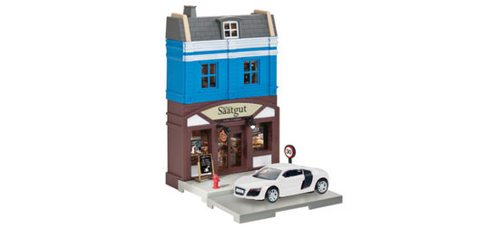 Herpa City - Aufbau einer Bäckerei mit einem Auto Audi R8 V10