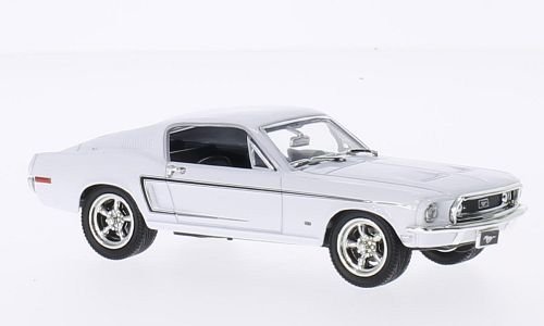 Ford Mustang GT 2+2 Fastback 1968, biela