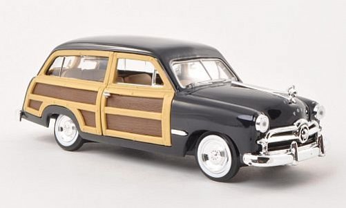 Ford Woody Wagon, dunkelblau / Holzoptik, ohne Vitrine 1949