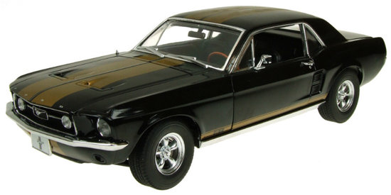 FORD MUSTANG 1967 SCHWARZ MIT GOLD STRIPES