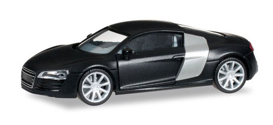 Audi Auto R8®, matt schwarz mit verchromten Felgen