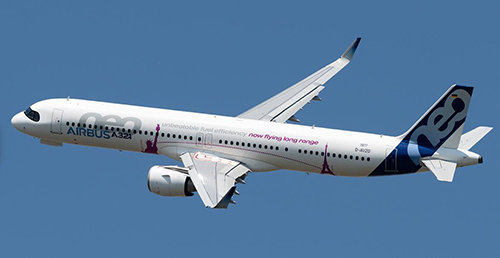 Airbus A321neoLR Airbus Industries so stojančekom