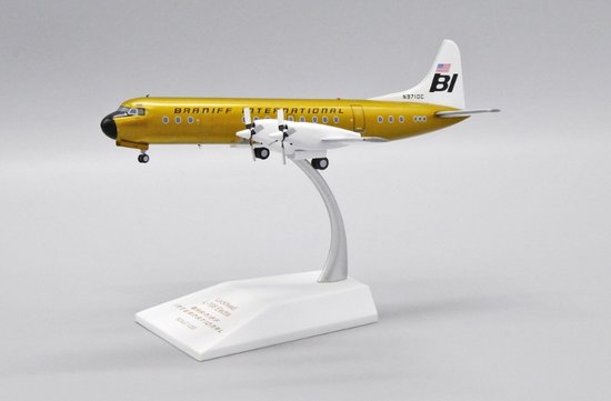 Lockheed L188 Electra Braniff International Airways with stand